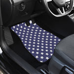 Blue And White USA Star Pattern Print Front Car Floor Mats