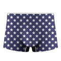 Blue And White USA Star Pattern Print Men's Boxer Briefs