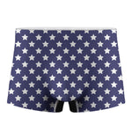 Blue And White USA Star Pattern Print Men's Boxer Briefs