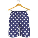 Blue And White USA Star Pattern Print Men's Shorts