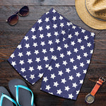 Blue And White USA Star Pattern Print Men's Shorts