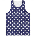Blue And White USA Star Pattern Print Men's Tank Top