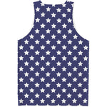 Blue And White USA Star Pattern Print Men's Tank Top