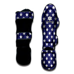 Blue And White USA Star Pattern Print Muay Thai Shin Guard