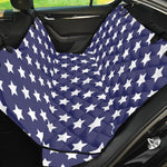 Blue And White USA Star Pattern Print Pet Car Back Seat Cover