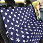 Blue And White USA Star Pattern Print Pet Car Back Seat Cover