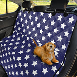 Blue And White USA Star Pattern Print Pet Car Back Seat Cover