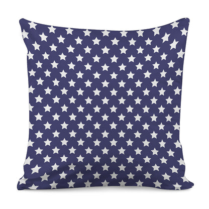 Blue And White USA Star Pattern Print Pillow Cover