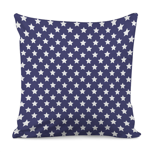Blue And White USA Star Pattern Print Pillow Cover