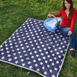 Blue And White USA Star Pattern Print Quilt