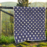 Blue And White USA Star Pattern Print Quilt