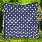 Blue And White USA Star Pattern Print Quilt