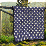 Blue And White USA Star Pattern Print Quilt