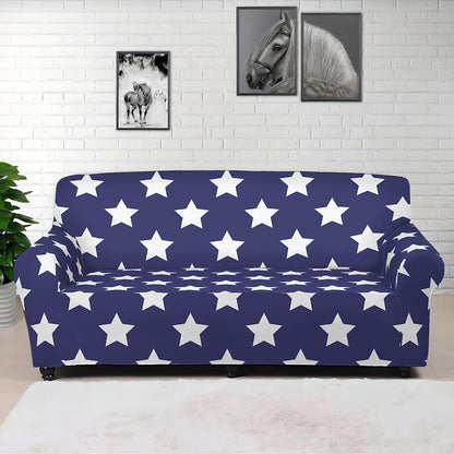 Blue And White USA Star Pattern Print Sofa Cover