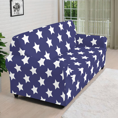 Blue And White USA Star Pattern Print Sofa Cover