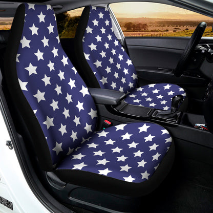 Blue And White USA Star Pattern Print Universal Fit Car Seat Covers