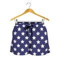 Blue And White USA Star Pattern Print Women's Shorts