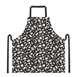 Blue And White Vegan Pattern Print Apron