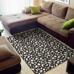 Blue And White Vegan Pattern Print Area Rug