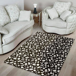 Blue And White Vegan Pattern Print Area Rug