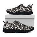 Blue And White Vegan Pattern Print Black Running Shoes