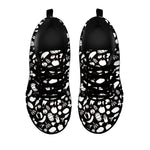 Blue And White Vegan Pattern Print Black Sneakers