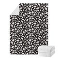Blue And White Vegan Pattern Print Blanket