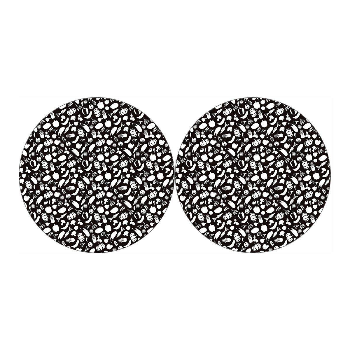 Blue And White Vegan Pattern Print Car Coasters