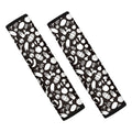 Blue And White Vegan Pattern Print Car Seat Belt Covers
