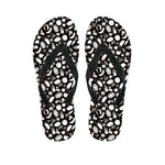 Blue And White Vegan Pattern Print Flip Flops