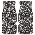 Blue And White Vegan Pattern Print Front and Back Car Floor Mats