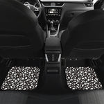 Blue And White Vegan Pattern Print Front and Back Car Floor Mats