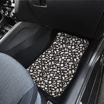 Blue And White Vegan Pattern Print Front and Back Car Floor Mats