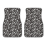 Blue And White Vegan Pattern Print Front Car Floor Mats