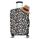 Blue And White Vegan Pattern Print Luggage Cover