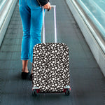 Blue And White Vegan Pattern Print Luggage Cover