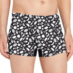 Blue And White Vegan Pattern Print Men's Boxer Briefs
