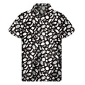 Blue And White Vegan Pattern Print Men's Short Sleeve Shirt