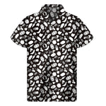 Blue And White Vegan Pattern Print Men's Short Sleeve Shirt