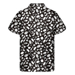 Blue And White Vegan Pattern Print Men's Short Sleeve Shirt