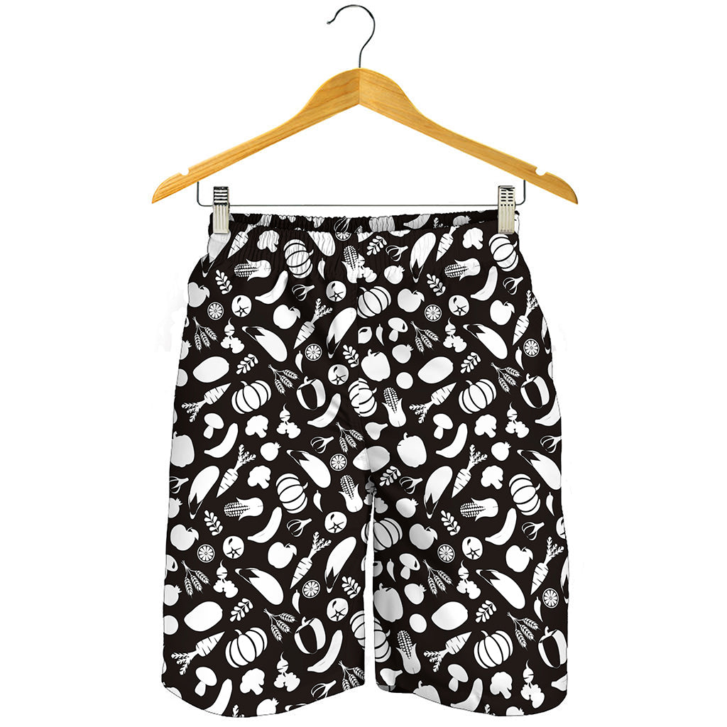 Blue And White Vegan Pattern Print Men's Shorts