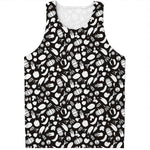 Blue And White Vegan Pattern Print Men's Tank Top