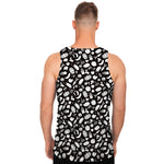 Blue And White Vegan Pattern Print Men's Tank Top