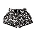Blue And White Vegan Pattern Print Muay Thai Boxing Shorts