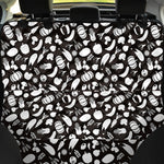 Blue And White Vegan Pattern Print Pet Car Back Seat Cover