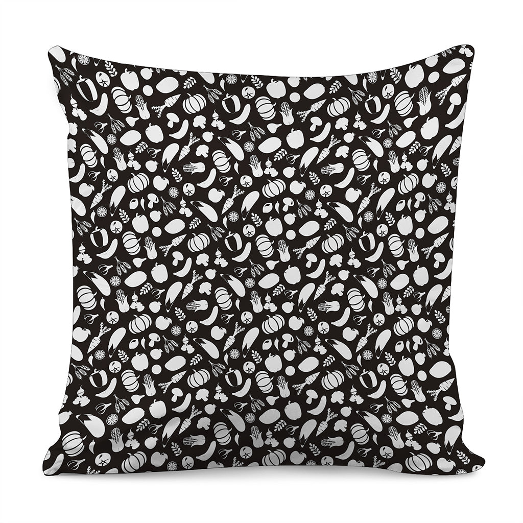 Blue And White Vegan Pattern Print Pillow Cover