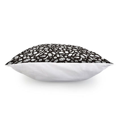 Blue And White Vegan Pattern Print Pillow Cover