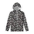 Blue And White Vegan Pattern Print Pullover Hoodie