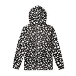Blue And White Vegan Pattern Print Pullover Hoodie