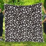 Blue And White Vegan Pattern Print Quilt